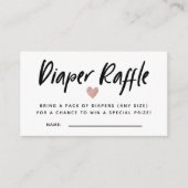 Modern Roos Gold Baby shower Luier Raffle Tickets Informatiekaartje (Voorkant)