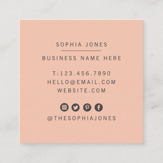 Modern Roos Gold Bakery Business Bedankt Vierkante Visitekaartje (Achterkant)