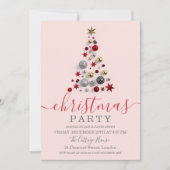 Modern Roos Gold Bauble Tree Holiday Christmas Kaart (Voorkant)