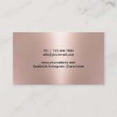 Modern Roos Gold Beauty Logo Salon & SPA Zwart Visitekaartje (Achterkant)