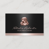 Modern Roos Gold Beauty Logo Salon & SPA Zwart Visitekaartje (Voorkant)