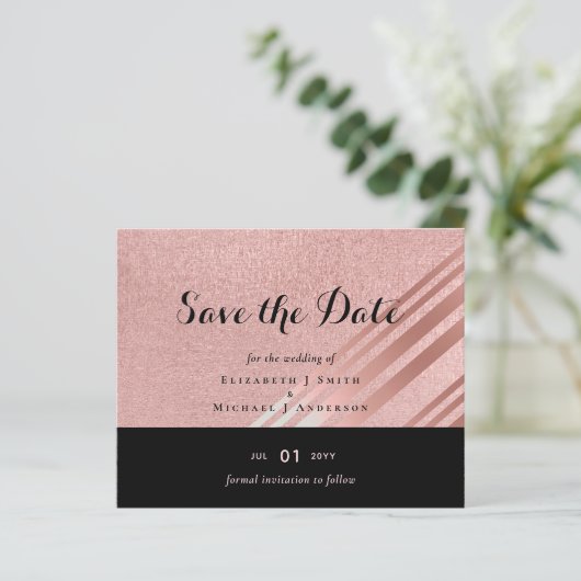 Modern Roos Gold Black Wedding (Staand voorkant)