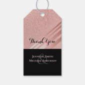 Modern Roos Gold Black Wedding Cadeaulabel (Voorkant)