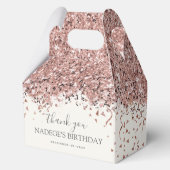 Modern Roos Gold Blush Bloemen Verjaardag Bedankdoosjes (Voorkant)