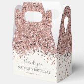 Modern Roos Gold Blush Bloemen Verjaardag Bedankdoosjes (Open)