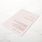 Modern | Roos Gold Blush Traditional Wedding Real Folie Uitnodiging (Gedraaid)