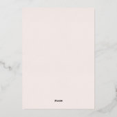 Modern | Roos Gold Blush Traditional Wedding Real Folie Uitnodiging (Achterkant)