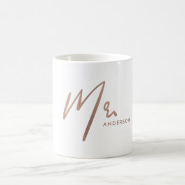 MODERN ROOS GOLD BLUSH TYPOGRAPHY MR LAST NAME KOFFIEMOK