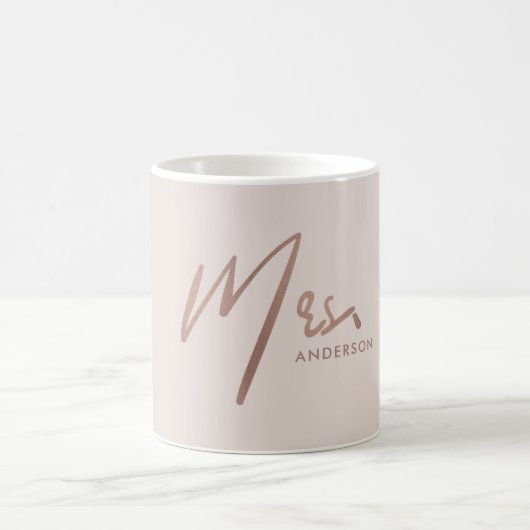 MODERN ROOS GOLD BLUSH TYPOGRAPHY MRS LAST NAME KOFFIEMOK (Center)