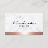 Modern Roos Gold Border Trendy Marble Candle Bar Visitekaartje (Voorkant)