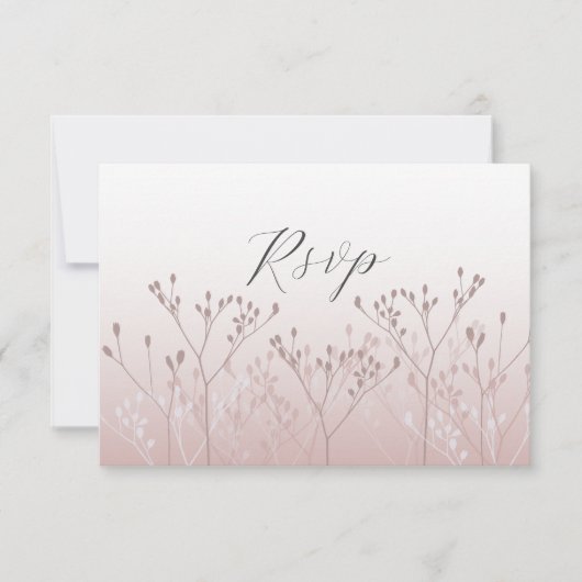 Modern Roos Gold Botanische bruiloft RSVP (Voorkant)