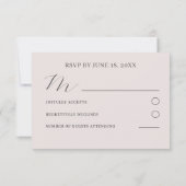 Modern Roos Gold Botanische bruiloft RSVP Kaartje (Achterkant)