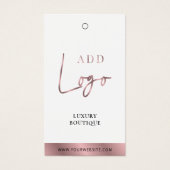 Modern Roos Gold Boutique Swing Label Prijs Label Visitekaartje (Voorkant)