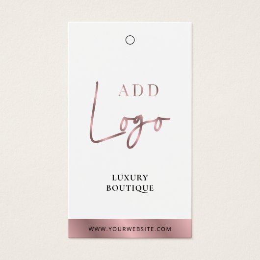 Modern Roos Gold Boutique Swing Label Prijs Label Visitekaartje (Voorkant)