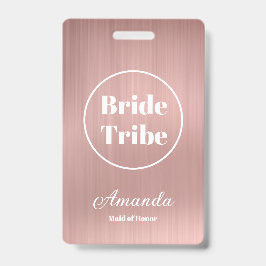 Modern Roos Gold Bride Tribe Bachelorette Badge