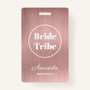 Modern Roos Gold Bride Tribe Bachelorette Badge