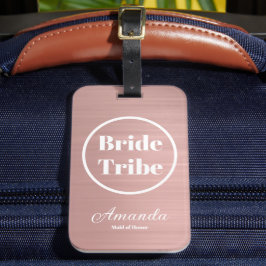 Modern Roos Gold Bride Tribe Bachelorette Bagagelabel