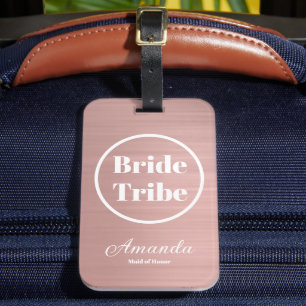 Modern Roos Gold Bride Tribe Bachelorette Bagagelabel