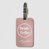 Modern Roos Gold Bride Tribe Bachelorette Bagagelabel (Voorkant (verticaal))