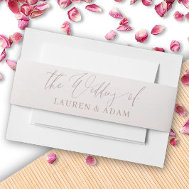 Modern Roos Gold Bruiloft van Invitation Belly Ban Uitnodigingen Wikkel