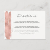 Modern Roos Gold Brush Routebeschrijving Behuizing Informatiekaartje (Voorkant)