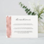 Modern Roos Gold Brush Routebeschrijving Behuizing Informatiekaartje (Staand voorkant)