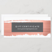 Modern Roos Gold Brush Slag Cadeaucertificaat (Voorkant / Achterkant)