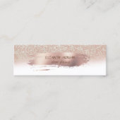 Modern Roos Gold Brush Stroke, Glitter Bokeh Mini Visitekaartje (Voorkant)