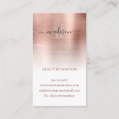 Modern Roos Gold Brushed Metal Custom Logo Brand B Visitekaartje (Achterkant)