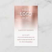 Modern Roos Gold Brushed Metal Custom Logo Brand Visitekaartje (Achterkant)