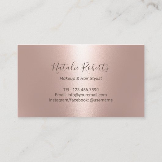 Modern Roos Gold Crowns Beauty Salon Spa Loyalty (Achterkant)