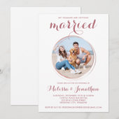 Modern Roos Gold Custom Pet Photo Dog Wedding Kaart (Voorkant / Achterkant)