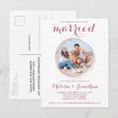 Modern Roos Gold Custom Pet Photo Dog Wedding Uitnodiging Briefkaart (Voorkant / Achterkant)