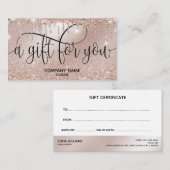 Modern Roos Gold Drips Certificaat Gift Kaart (Voorkant / Achterkant)