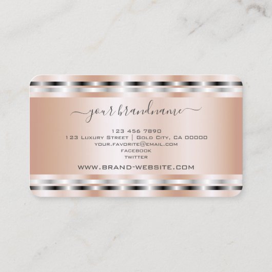 Modern Roos Gold Effect Sjabloon Professional Visitekaartje (Achterkant)