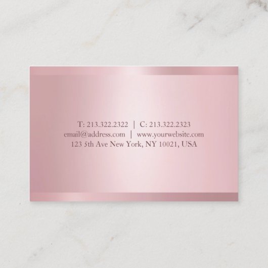 Modern Roos Gold Elegante professionele Sjabloon Visitekaartje (Achterkant)