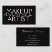 Modern Roos Gold en Black Make Up Artist Visitekaartje (Voorkant / Achterkant)