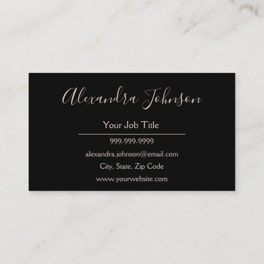 Modern Roos Gold en Black Spray Tan Visitekaartje (Achterkant)