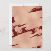 Modern Roos Gold en Burgandy Wedding Kaart (Achterkant)