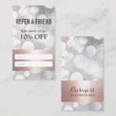 Modern Roos Gold en Silver Beauty Salon Referral (Voorkant / Achterkant)