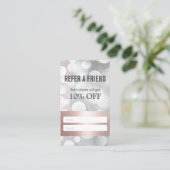 Modern Roos Gold en Silver Beauty Salon Referral (Staand voorkant)