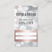 Modern Roos Gold en Silver Beauty Salon Referral (Voorkant)