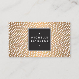 Modern Roos Gold en White Confetti Stippen Visitekaartje