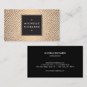 Modern Roos Gold en White Confetti Stippen Visitekaartje (Voorkant / Achterkant)