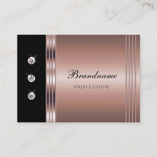 Modern Roos Gold en zwart met lumierige diamanten Visitekaartje (Voorkant)