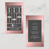 Modern Roos Gold Faux DJ | Koel Visitekaartje (Voorkant / Achterkant)