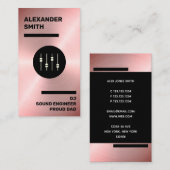 Modern Roos Gold Faux DJ, Sound Engineer en Pap Visitekaartje (Voorkant / Achterkant)