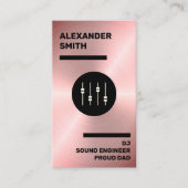 Modern Roos Gold Faux DJ, Sound Engineer en Pap Visitekaartje (Voorkant)