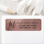 Modern Roos Gold Faux Folie Driehoek Adres Etiket (Insitu)