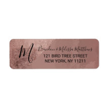 Modern Roos Gold Faux Folie Driehoek Adres